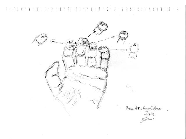 Pen and Ink Series #138: Proud of My Finger Calluses, LA 2025